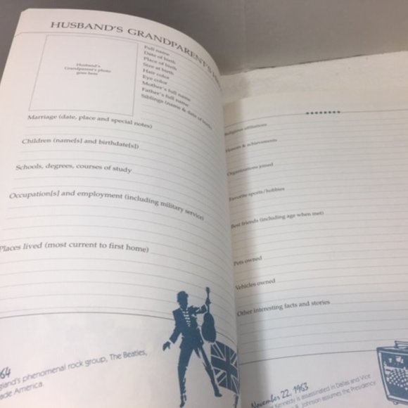 VTG 1990 Our Family-A Historical Journal, Journal about Ancestry Hardcover - Picture 12 of 12